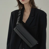 brand design drum bag female pu leather new fashion personality wide shoulder strap retro texture single shoulder messenger bag