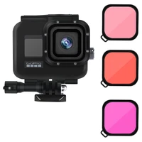 45m go pro hero8 waterproof housing case protect diving shell box red filter lens cap for gopro hero 8 black camera accessories
