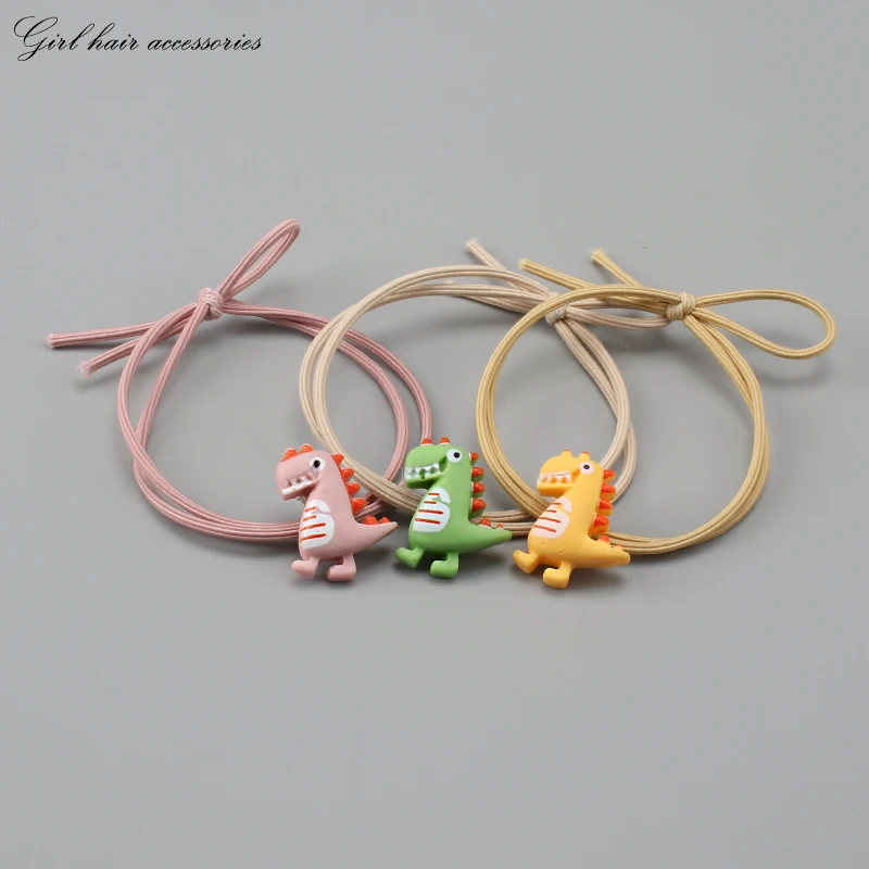 Детские резинки для волос с милыми животными 3 шт. эластичная резинка динозавром
