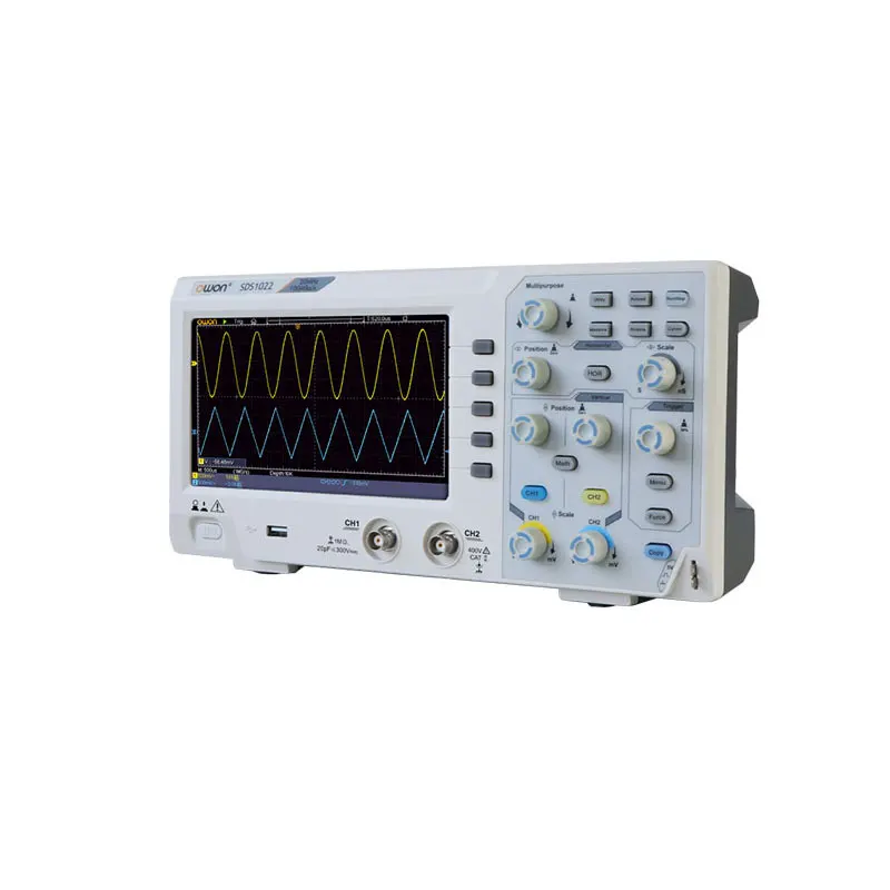 Цифровой осциллограф Owon SDS1022 2 канала полоса пропускания 20 МГц Ручной ЖК дисплей 7