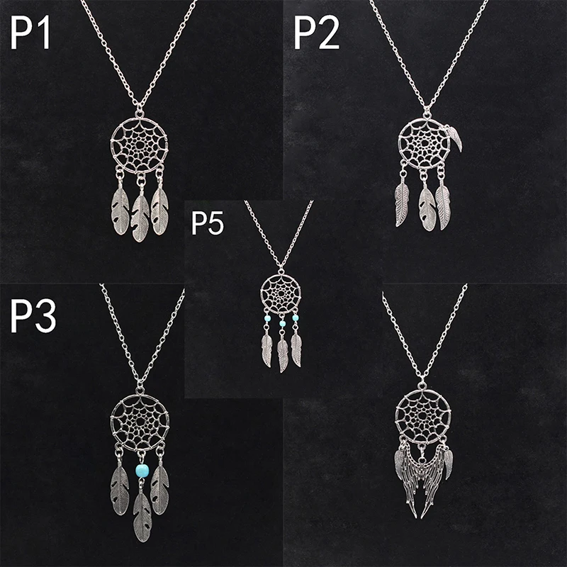 

Vintage Feather Long Chain Tassel Dream Catcher Necklaces & Pendants For Women Sweater Fashion Bohemia Style Jewelry