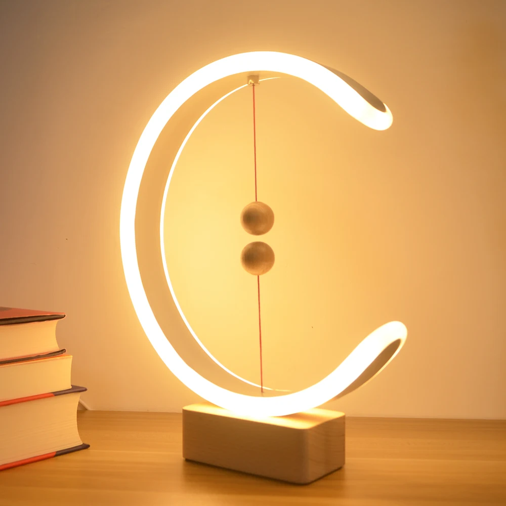 balance lamp Creative Gift Magnetic LED Lamp Home Table Night Light Magnetic Ball Switch Lights Home Decor Night Light Drop
