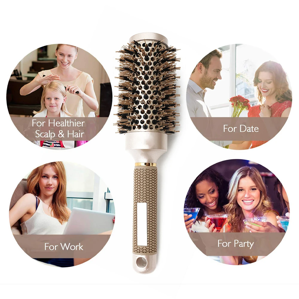 Круглая щетка для волос расческа высушивания щетки из Кабановой щетины