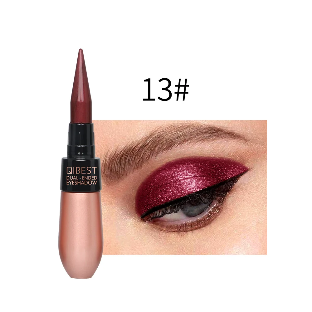 08713 2 in 1 Eyes Makeup Eye Shadow+ Liner Combination Waterproof Shimmer Eyeshadow Cream Stick Make up Black Eye Liner Pencil Kit - Цвет: 08713