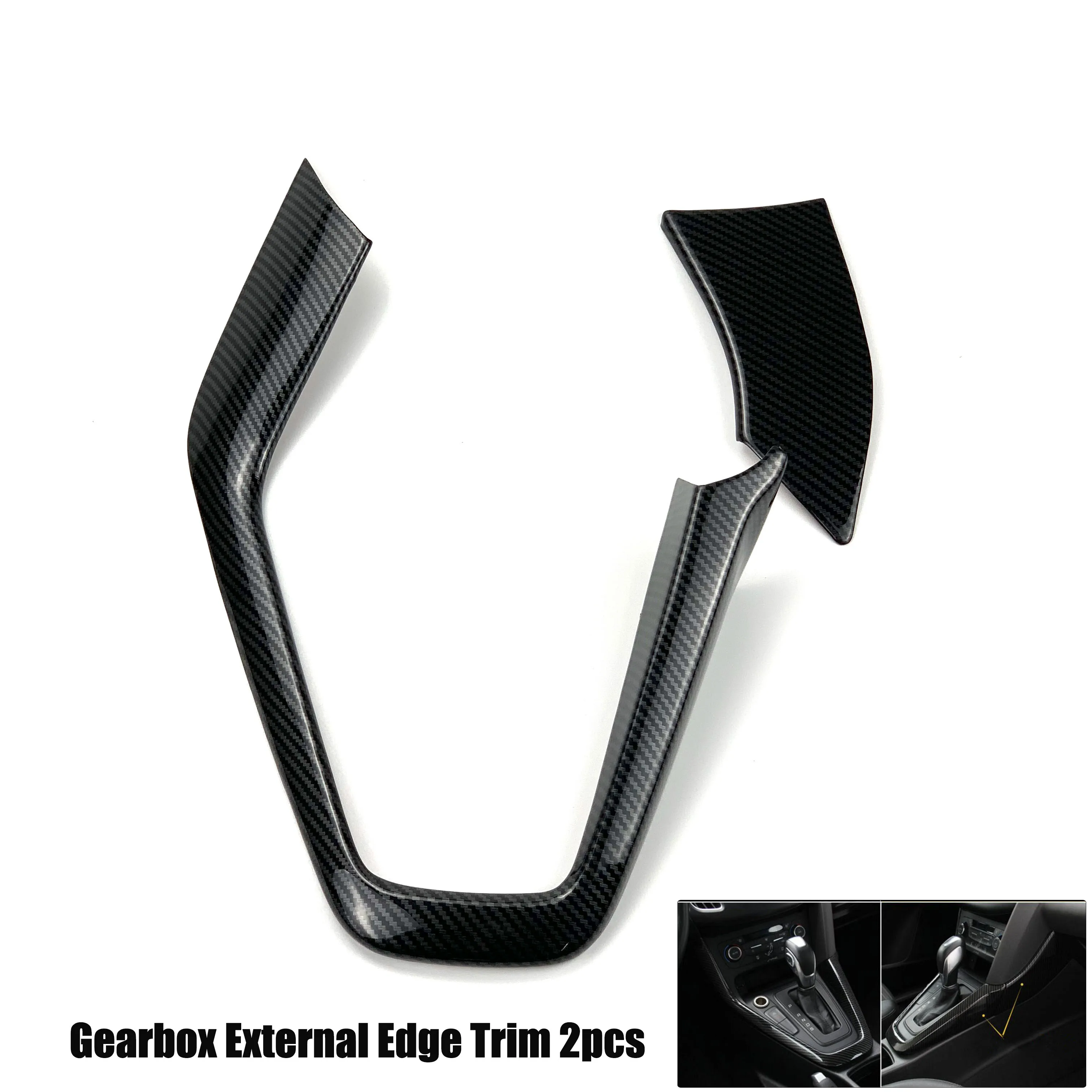 Gear edge trim 2pcs Автомобильный-Стайлинг Шестерня панель держатель чашки дверная ручка рулевое колесо вентиляционное отверстие декоративный чехол для Ford Focus 3 mk3 - Название цвета: Gear edge trim 2pcs