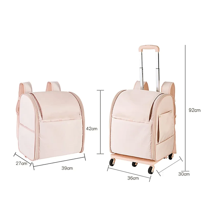 Mochila de viaje con ruedas para mascotas, bolso port&aacute;til para perros, bolsa de viaje para exteriores, suministros para gatos y perros-2