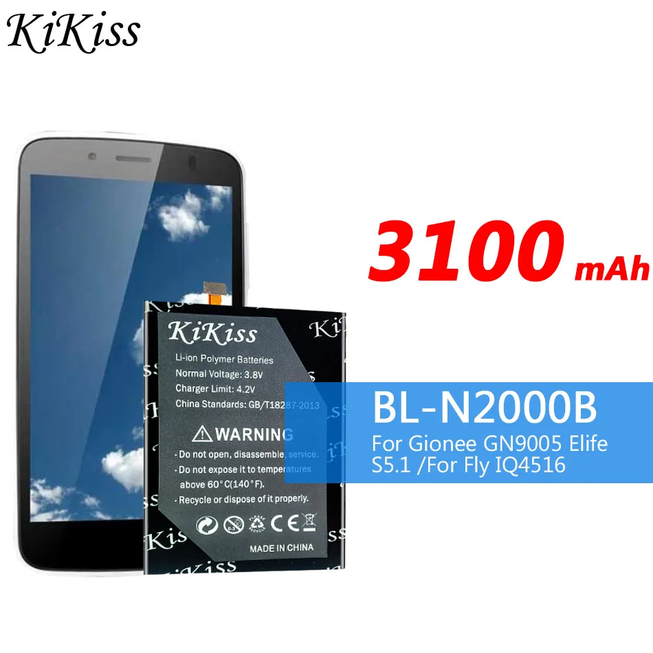 3100 мА/ч запасная батарея для мобильного телефона BL-N2000B Gionee GN9005 Elife S5.1/для Fly IQ4516 |