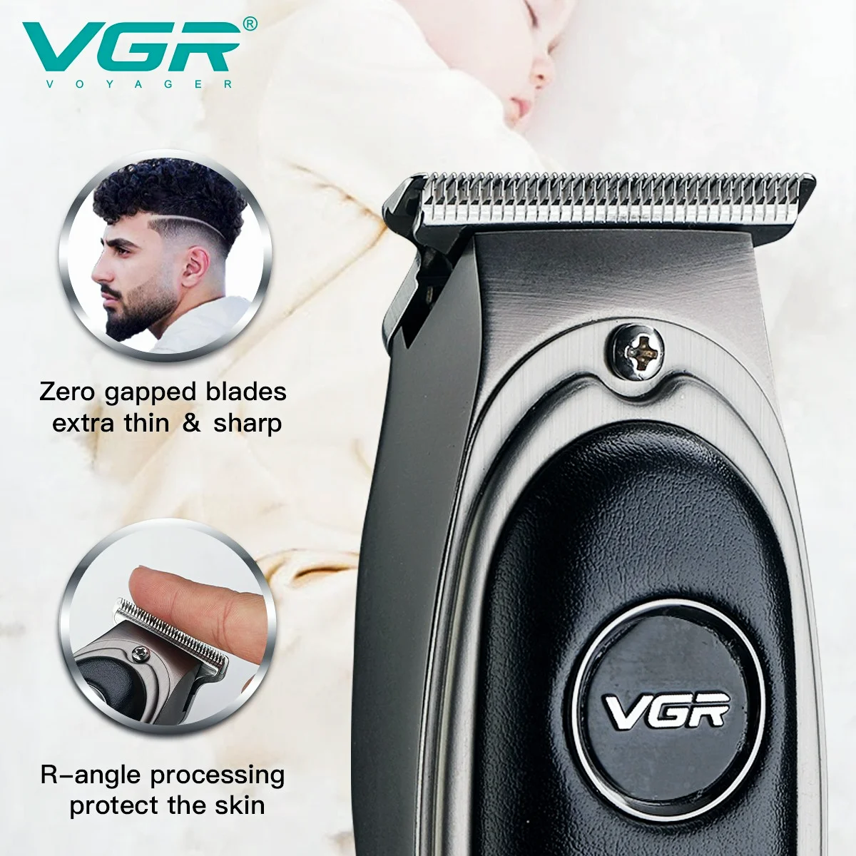 VGR Retro Leather Hair Clipper Hair Cutting Machine Professional Hair Trimmer For Men Haircut Machine Barber USB Charging V-262 enlarge
