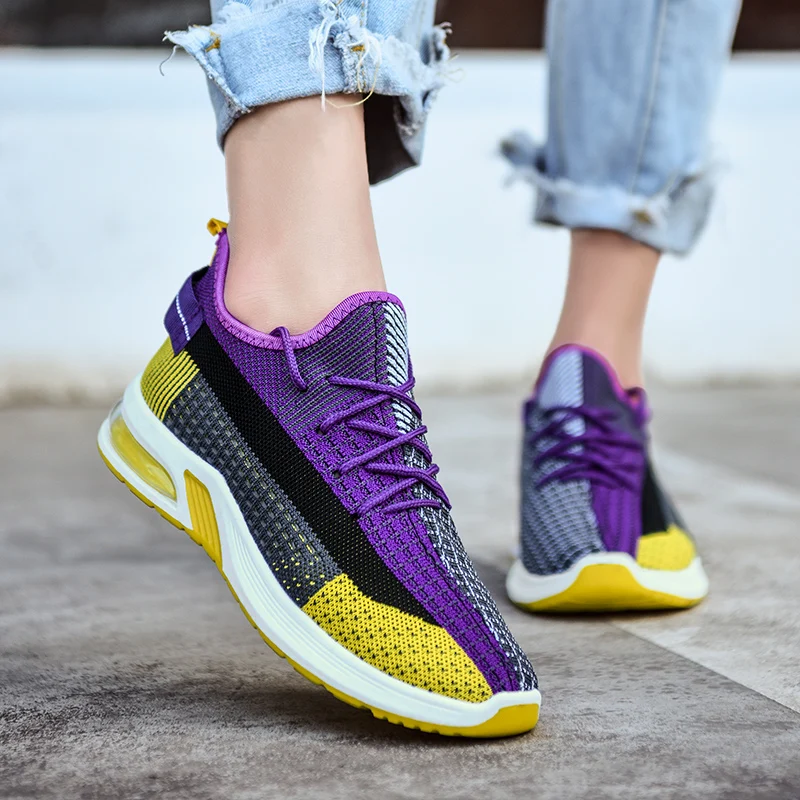 

New High Sale Women Casual Shoes Damping Flying Weaving Female Sock Shoes Women Fashion Vulcanize Walking Footwear Zapatos Mujer