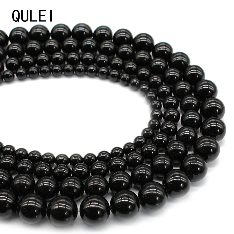 AAAA+ Новые черные ониксы, агаты и халцедоны натурального камня, круглые, свободные, размером 15", на бусы длиной 4, 6, 8, 10, 12, 14 штук для создания ювелирных изделий своими руками.