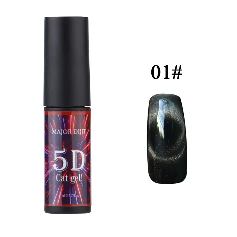 1 5D Cat Eye Nail Gel 5ml Magnetic 12Color Soak Off UV Gel Lacquers Starry Sky Jade Effect Varnish Nail Art Decor - Цвет: 1