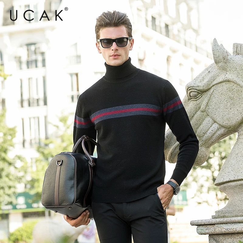 

Свитер-водолазка мужской из чистой шерсти, зимний, теплый, U3239