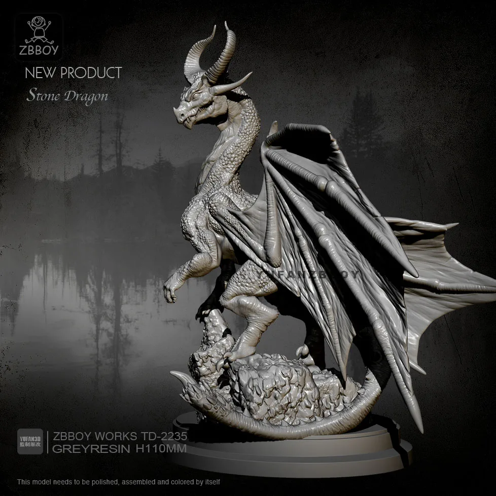W110 мм смола фигурка Бог ископаемый Дракон Смола Солдат модель самосборка TD-2235 |