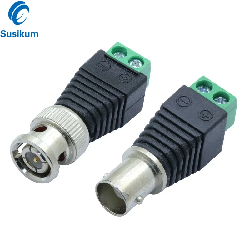 

Male Female Coax BNC Connector UTP Video Balun Connector BNC Plug DC Adapter For CCTV Video Surveillance Camera System