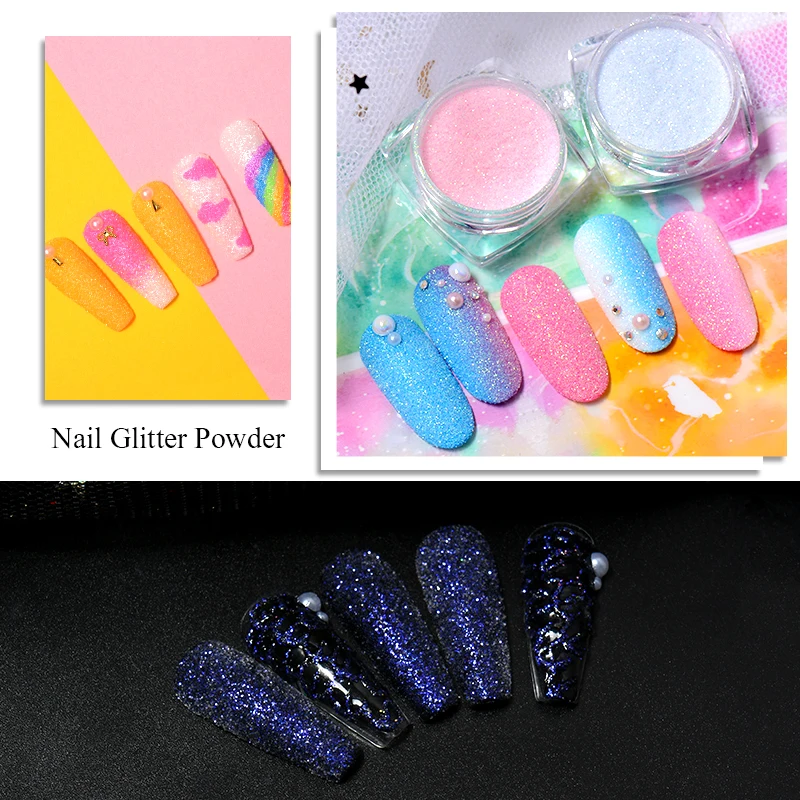 Четыре лилии в 1 коробке сахар для ногтей блестящий порошок градиентный лазер