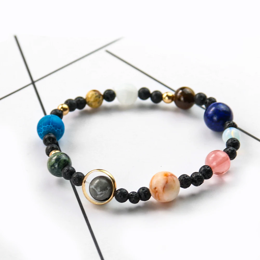 Природное минеральное космическая планета браслет Вселенной драгоценные камни