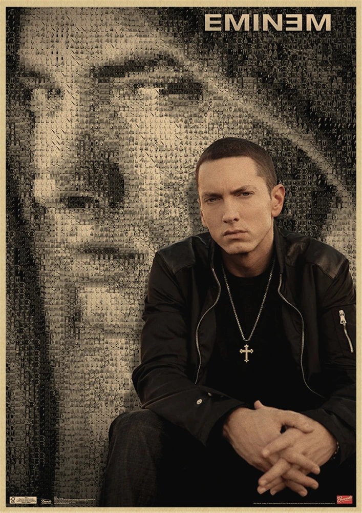 Певец Эминем постер хорошее качество покраска ретропостер крафт-бумага на стену