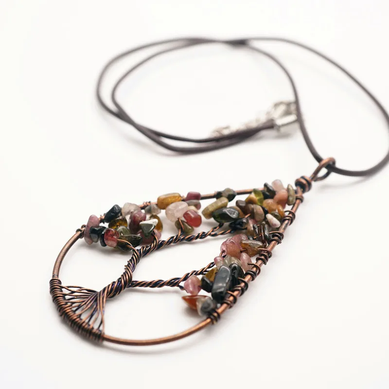 Ожерелье с подвеской Древо жизни ожерелье из натурального камня для женщин