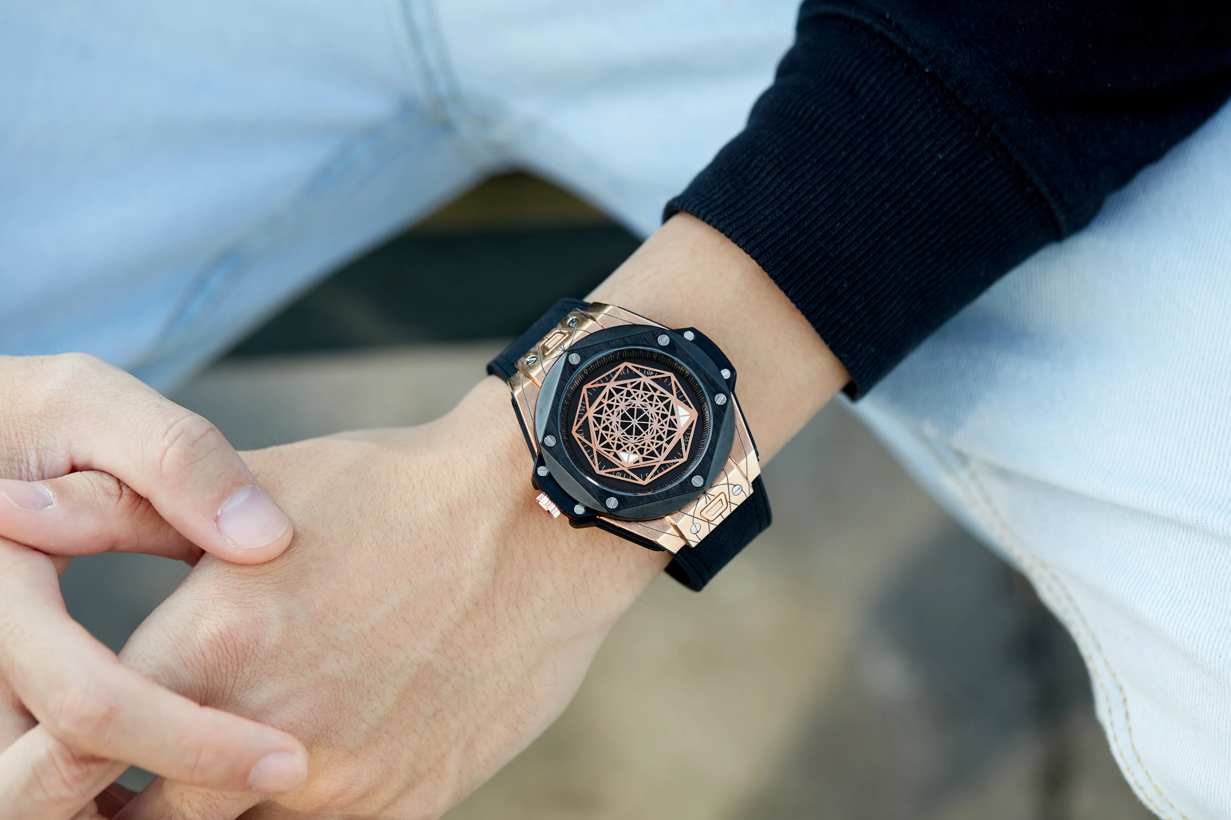 Кварцевые мужские часы Cagarny Роскошные военные наручные с большим циферблатом для