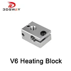 Нагревательный блок 3DSWAY для 3D принтера, HT-V6, терморезистор HT-NTC100K, алюминиевый блок, J-образная головка, экструдер боудена