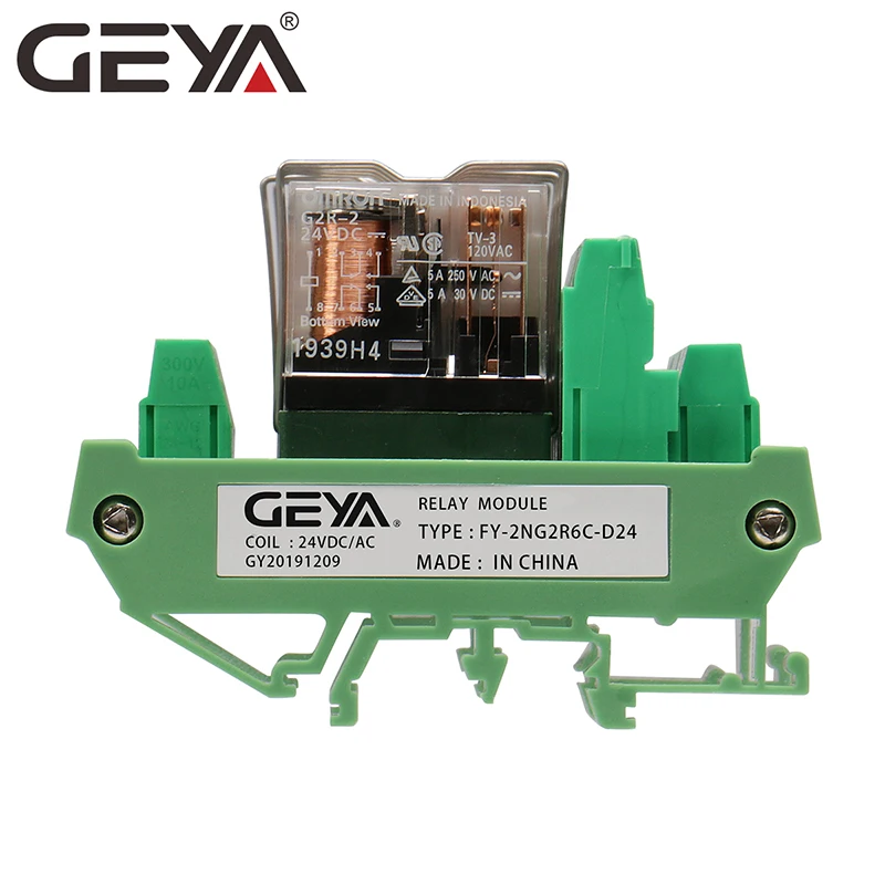 GEYA 2NG2R 6 канальный релейная плата электронные DPDT PLC 12V 24V AC DC релейных платов 2NO