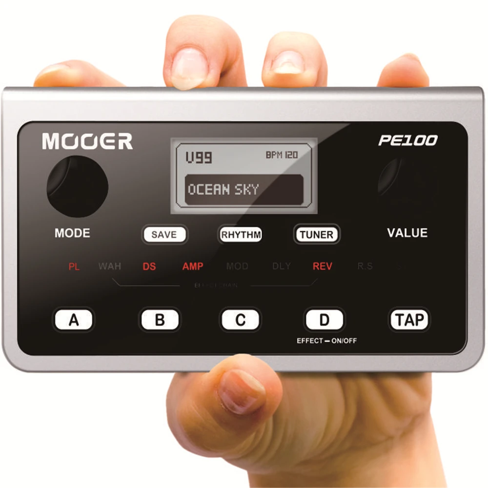 Мультиэффектный процессор MOOER PE100 портативная педаль для гитары 40 узоров