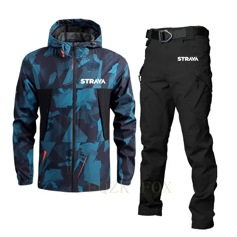 

Mens Cycling Bicycle Clothing Jacket Sets Windproof Outdoor Mountain Bike Suit Mtb Cycling Team Jacket +Pants Set 2021 New