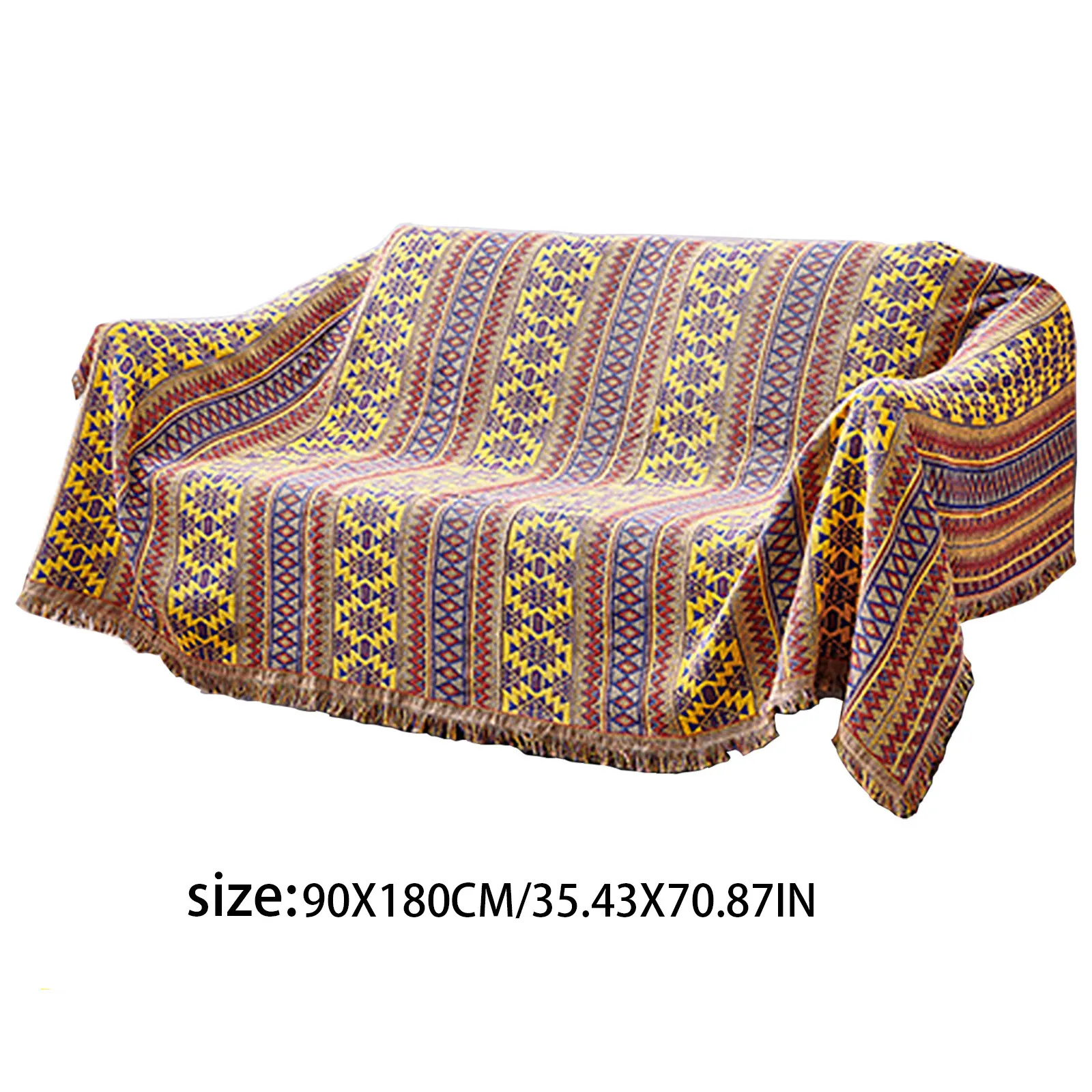

Pure Cotton Woven Bohemian Blanket Sofa Bedspread Patchwork Knitted Blanket Woven blanket patchwork knitted blanket