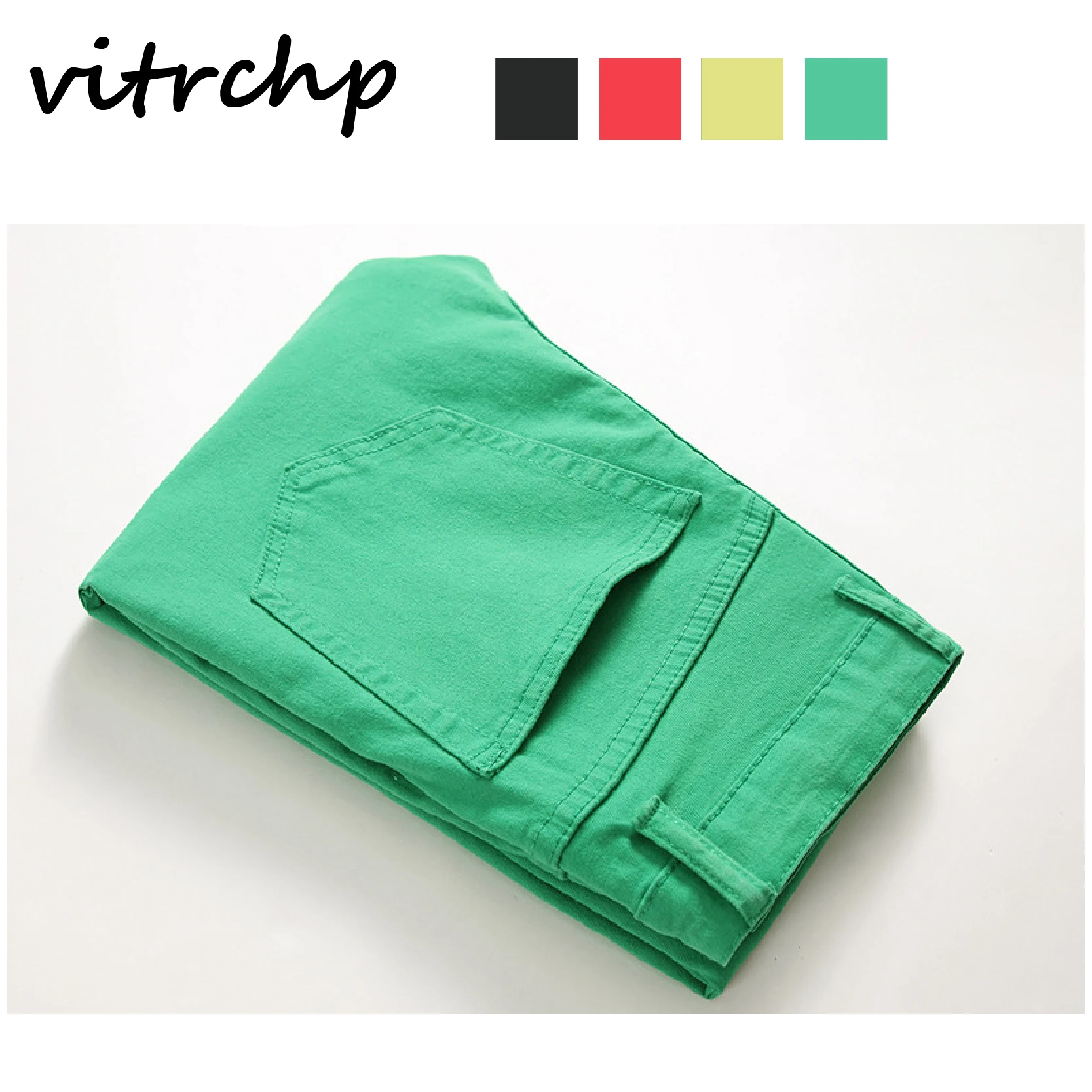 

VITRCHP 2021 Men's Ripped Jeans New Arrival Hip Hop Trend High Stretch Casual Large Size Thin Classic Style Pantalones