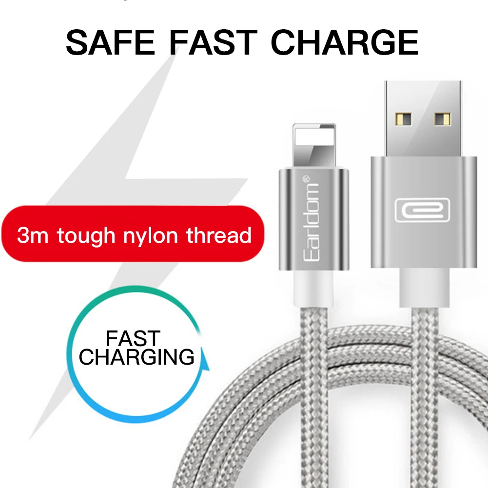 Mobile Phone Data Cable For IPhone8/7/6 Braided Three Meters Long High-Quality Alloy Plug 3 Colors | Мобильные телефоны и