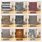 Каменная кирпичная стена набор для ванной комнаты занавеска для душа коврик для ванной крышка для унитаза U-образная ступенчатая накладка садовый фон украшение стены Scree