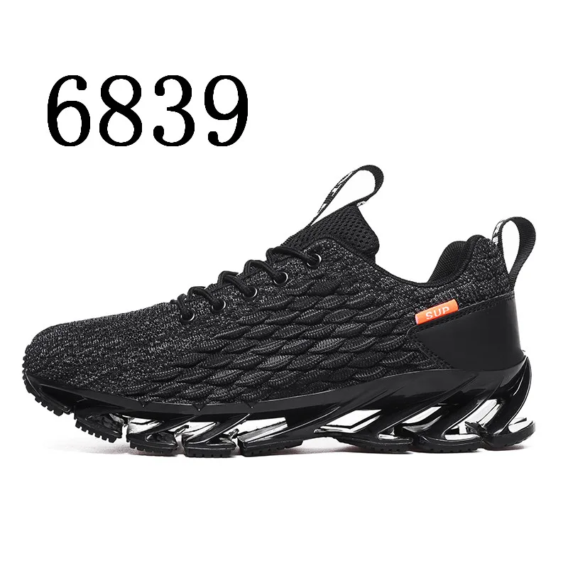 6839-Black Мужская обувь для бега новые трендовые дышащие модные кроссовки Повседневная спортивная обувь уличные кроссовки для бега - Цвет: 6839-Black