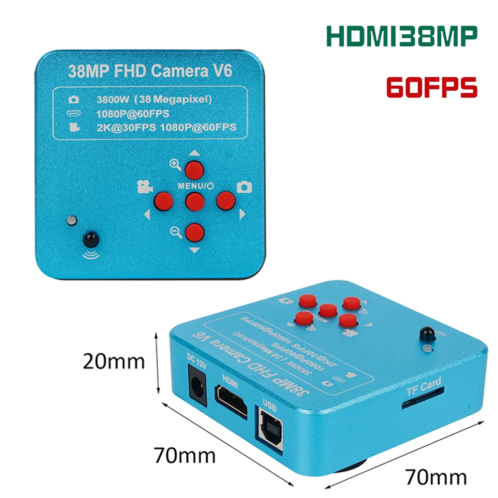 

Цифровой видеомикроскоп 38MP HDMI камера + 130X/180X C крепление объектива светодиодный светильник КА для телефона PCB пайки ремонт