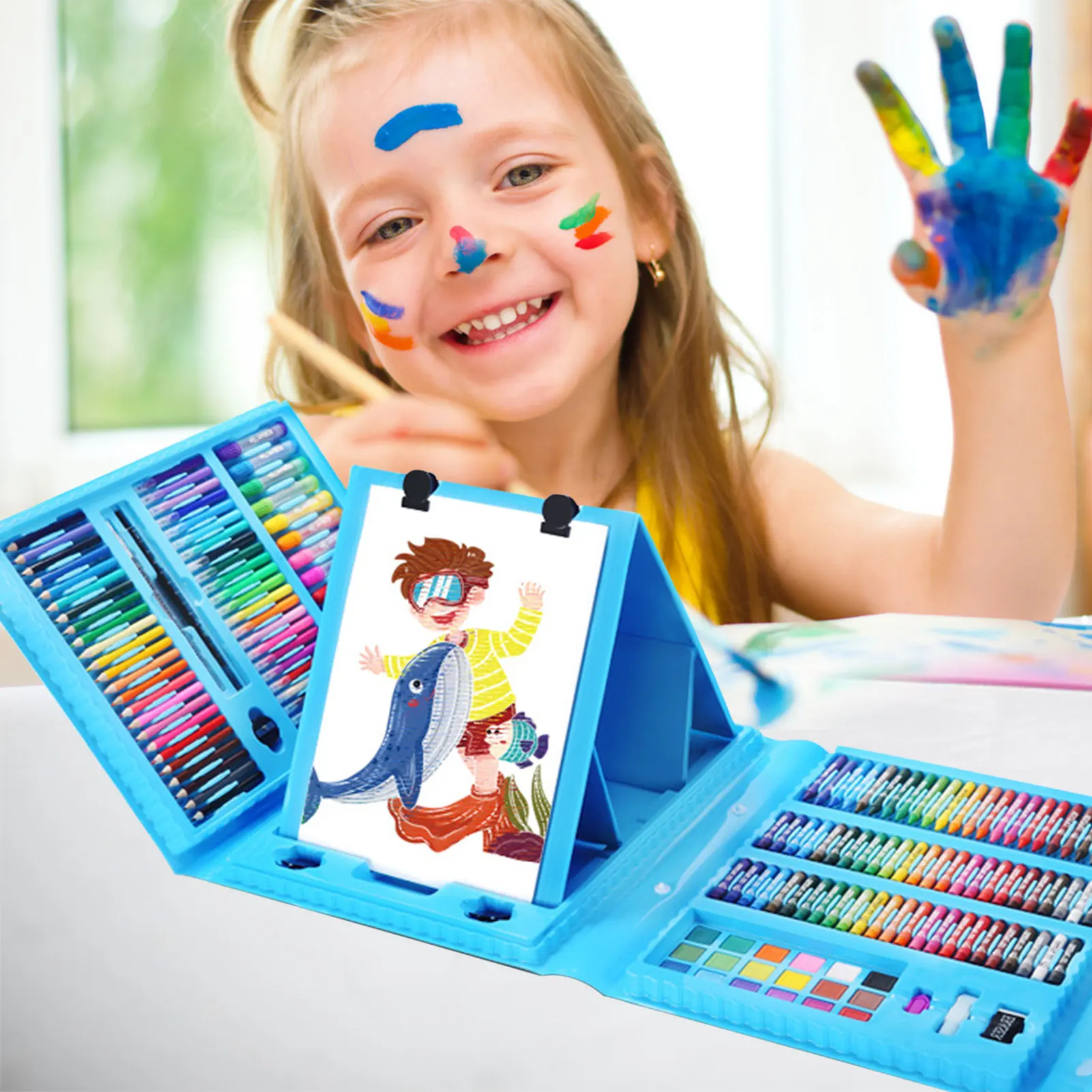 

208pcs/pack Kid Painting Toys Set Pencils Crayons Art Painting Drawing Tools Supplies Educational Toy For Children Birthday Gift