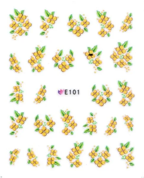 1 лист наклеек для дизайна ногтей 3D реалистичные цветы клейкие украшения