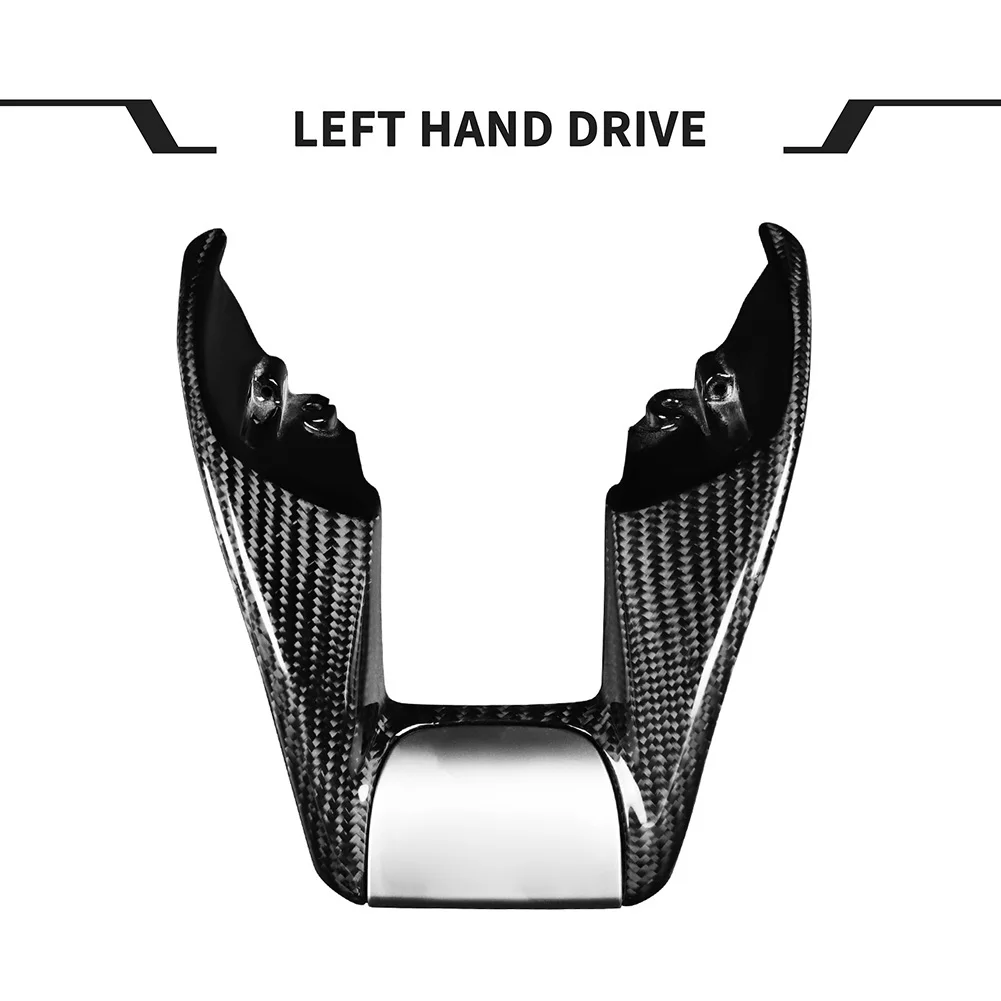 

Carbon Fiber Car Steering Wheel Lower Cover Trim Car Steering Wheel Moulding Cover Trim with Chrome for Mercedes W205 AMG