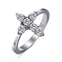 women bling stone cross ring stainless steel zirconia wedding engagement ring prayer jewelry women jewelry gift r637g