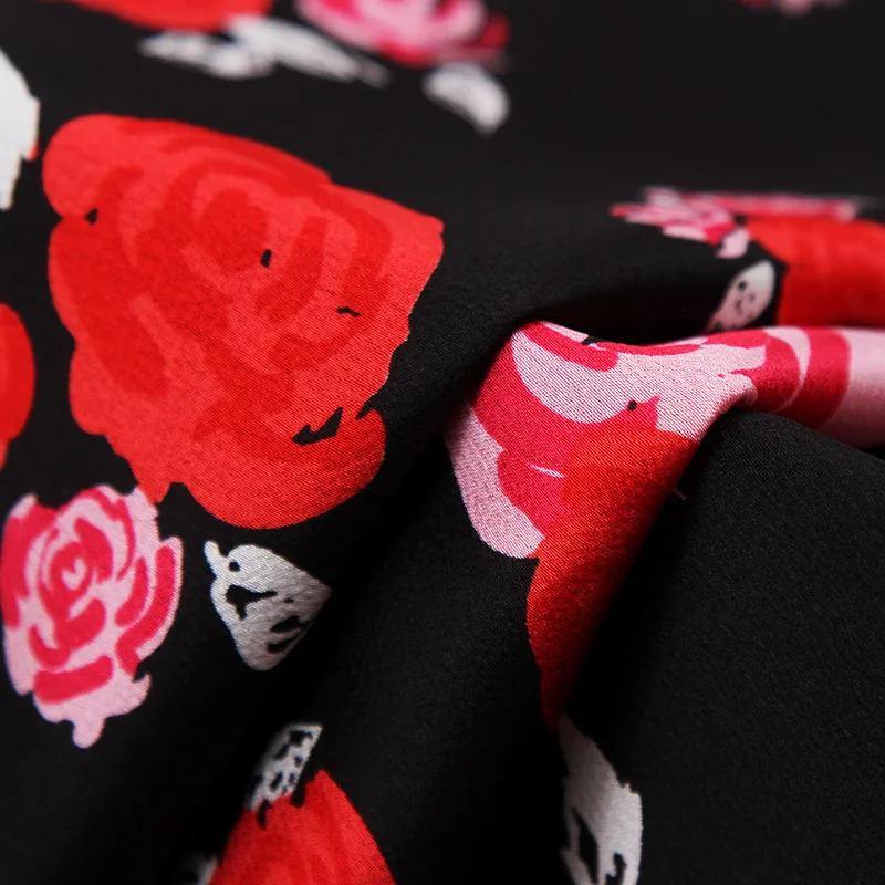 

Bubble satin chiffon printed fabric DIY spring and summer women's dress fabric