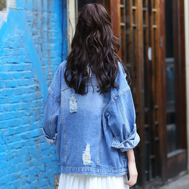 

Женская свободная куртка с длинным рукавом, короткая куртка с отложным воротником и вышивкой, весна 383