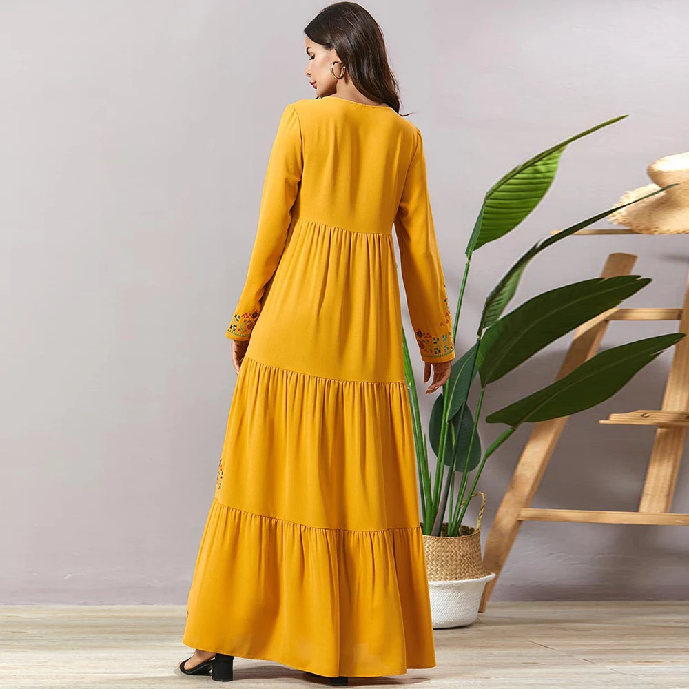 Abaya Кафтан Дубай мусульманский модный хиджаб платье Abayas макси платья для женщин