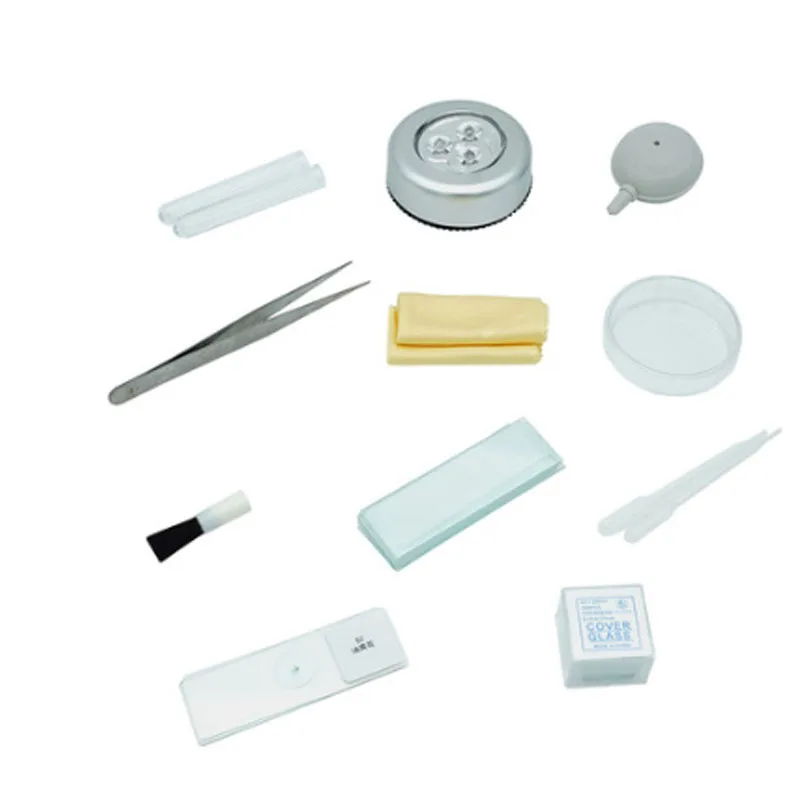 10 шт./11 шт. детали микроскопа пинцет крышка стеклянные слайды бумажная ткань