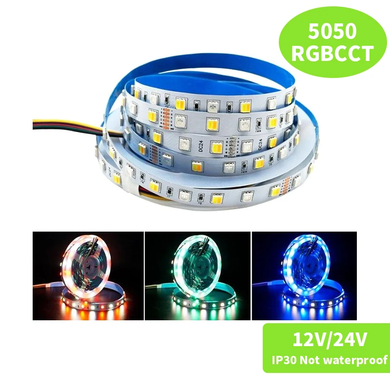 

FLDJL LED strip 5050 RGBCCT IC Smart LED pixel strip 12V/24V 300LED individually addressable flexible strip