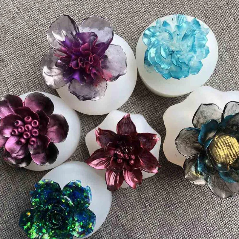 

Silicone 3D Flower Mould Rose Resin Mold DIY UV Epoxy Candle Decor Craft Tool