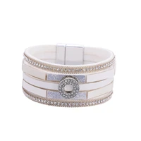 ornapeadia fashion crystal magnetic buckle bracelet for women creative multi layer splicing bohemian female bracelet wholesale