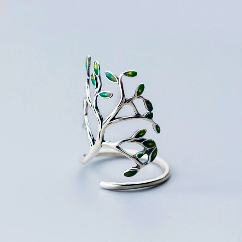 Trustdavis 100% 925 пробы серебряные ювелирные изделия капля глазурные листья Открытые