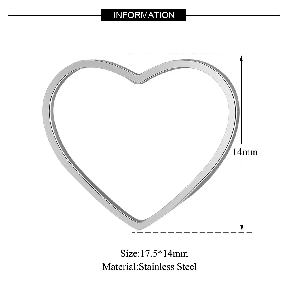 Fnixtar 10pcs/lot Stainless Steel Mirror Polished Heart Charms Metal Pendant DIY Jewelry Making Bracelet Accessories | Украшения и