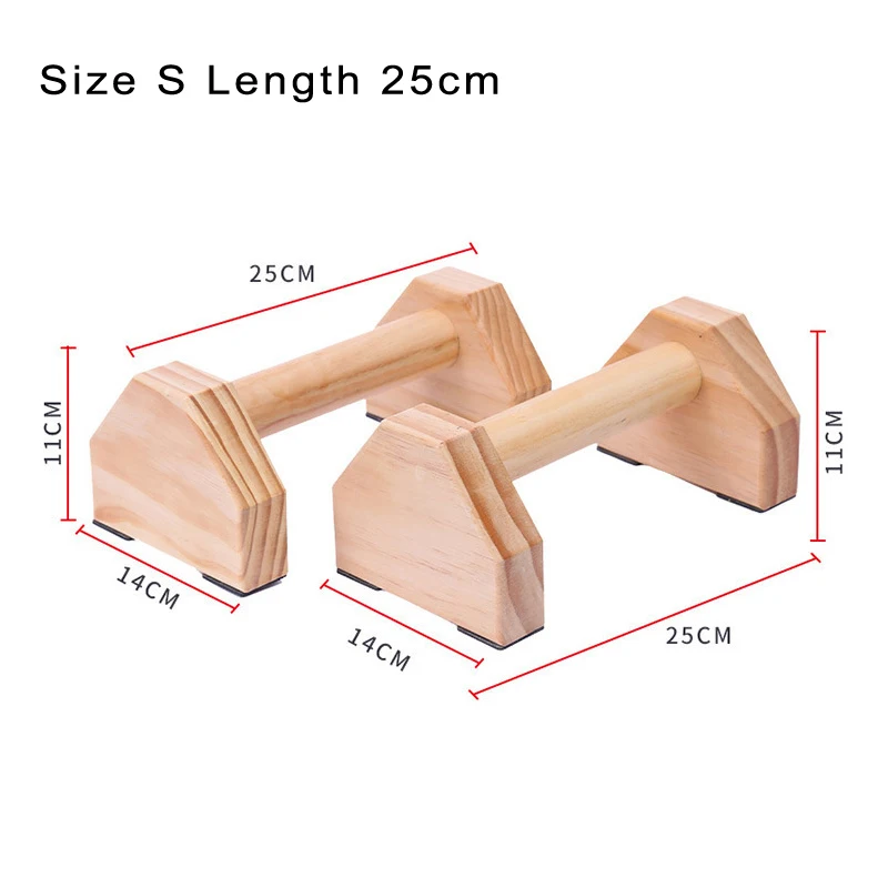 Size S 25cm 1 pair Деревянные фитнес-оборудование отжимания стенды Длина 50 см или 25 см фитнес-упражнения h-образная деревянная calisthenics Подставка для рук - Цвет: Size S 25cm 1 pair