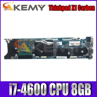 akemy for original laptop lenovo thinkpad x1 carbon type 20a7 20a8 motherboard mainboard i7 i7 4600 cpu 8gb with fan fru 00up985