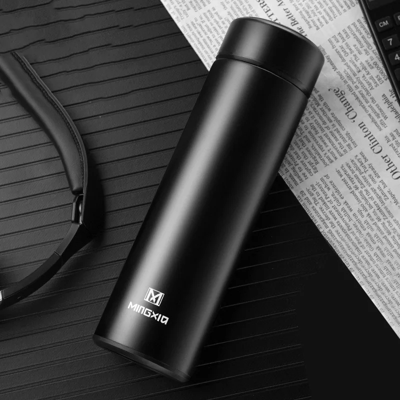JOUDOO Vacuum Insulation Cup Water Bottle 500ML Stainless Steel Thermos-Cup 35 - Цвет: Черный