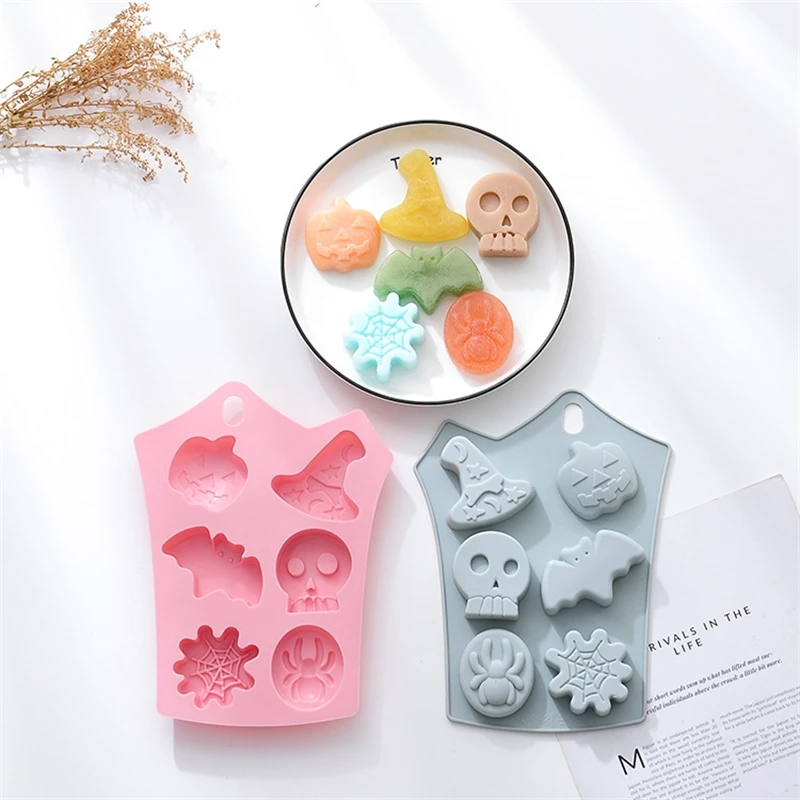 

2colors Halloween Silicone Mold Pumpkin Festival Chocolate Cake Biscuit Candy Decor Tools Supplementary Food Baking Supplies